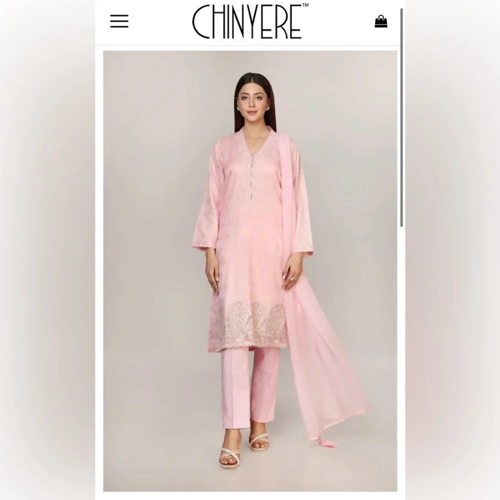 Elegant Pink Women's Dress - Picture 1 of 12